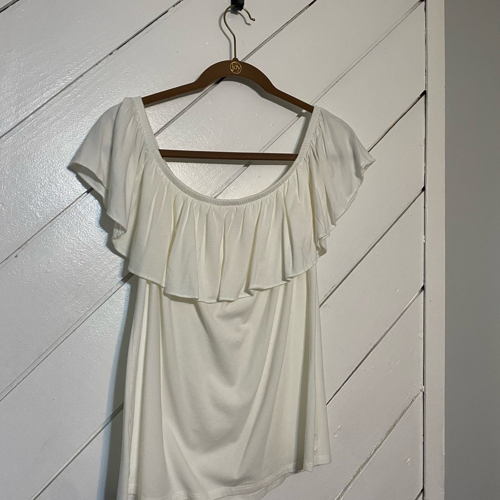 Lilly Pulitzer Off White Ruffle Blouse